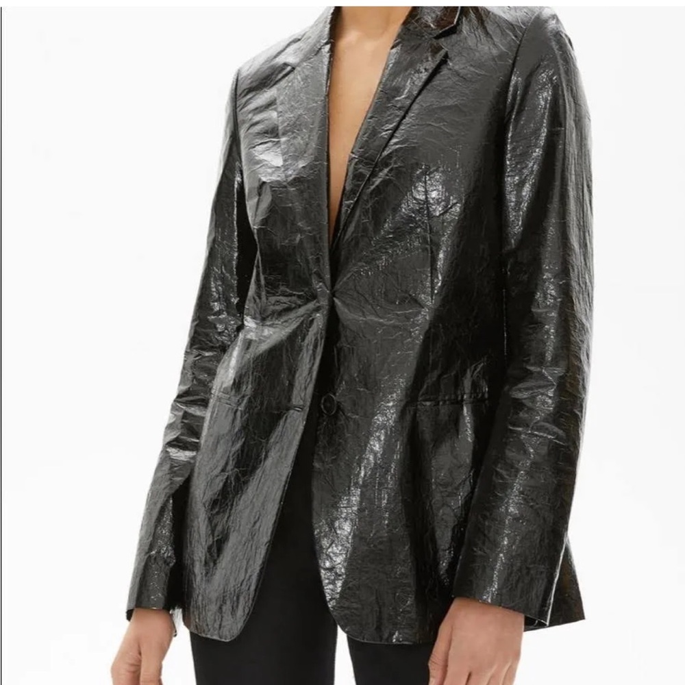 Black shiny  blazer. Women’s Helmut Lang wet-look black jacket/blazer 8 - Picture 7 of 16